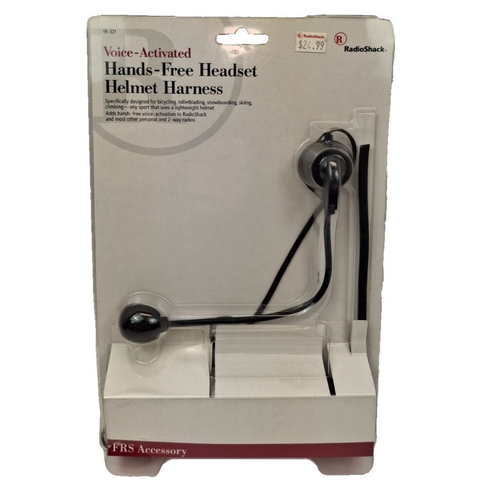 RadioShack 19-321 Voice Activated Hands Free Headset Helmet Harness New Sealed